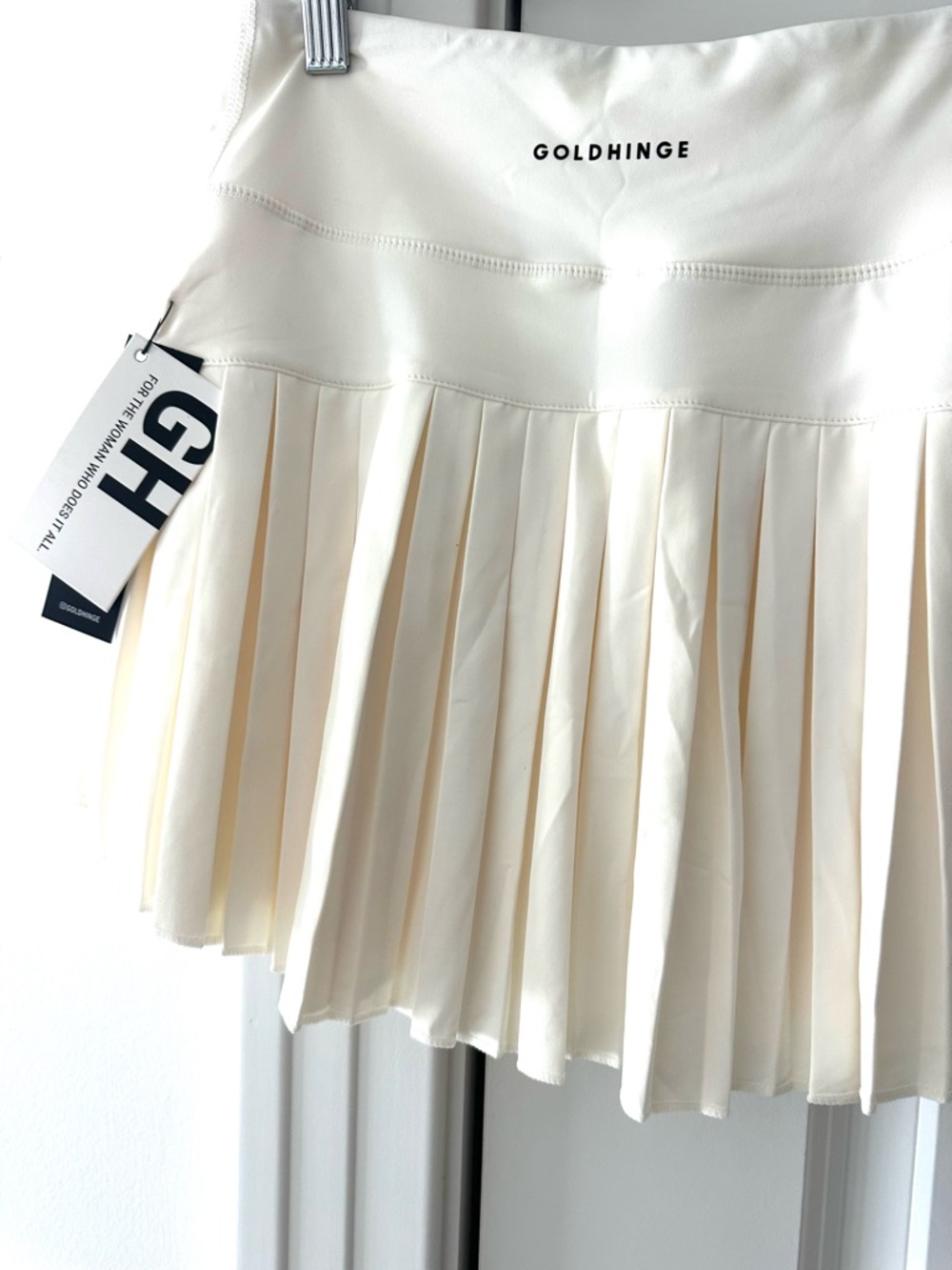 NWT Goldhinge Cannoli Cream Pleated Tennis Athletic Skirt Med - Picture 7 of 15